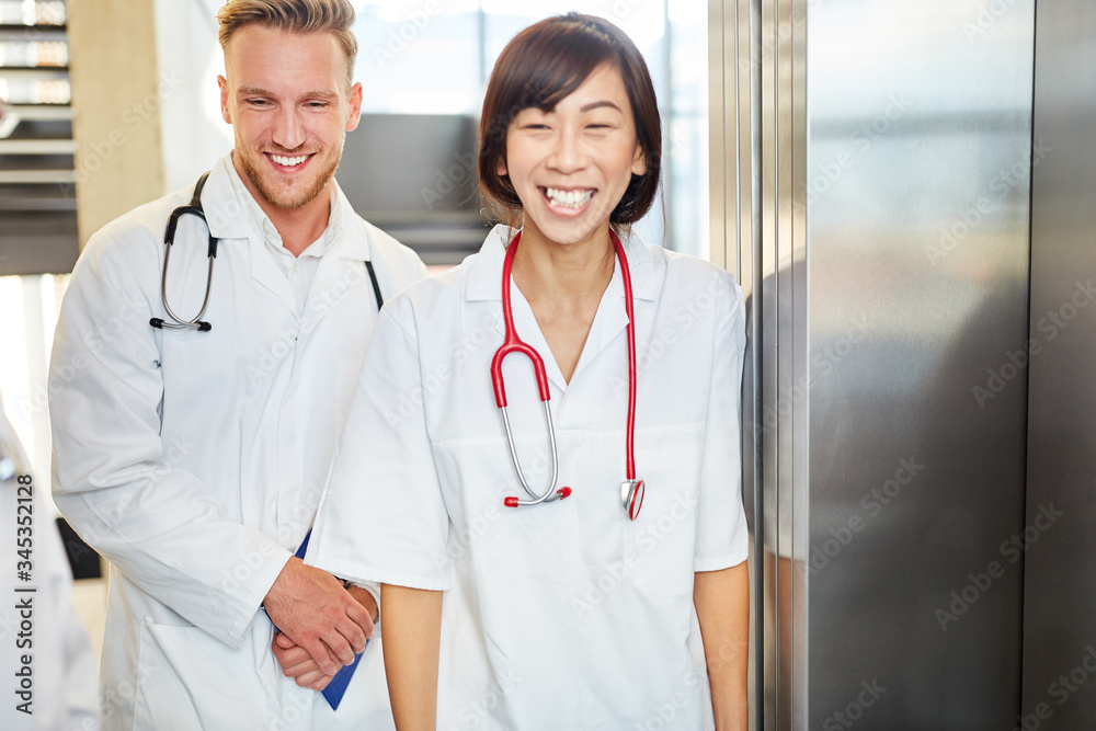 Two young doctors or nurses Two young doctors or nurses