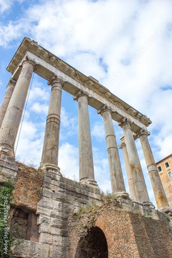 Temple of Saturn (in italian Tempio di Saturno) Rome Italy