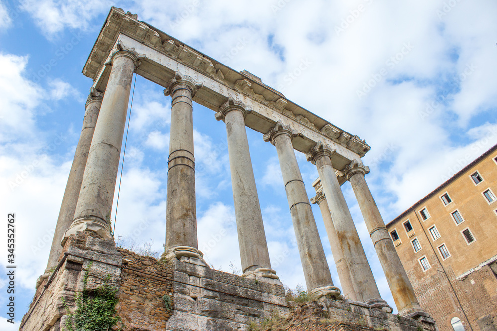 Temple of Saturn (in italian Tempio di Saturno) Rome Italy