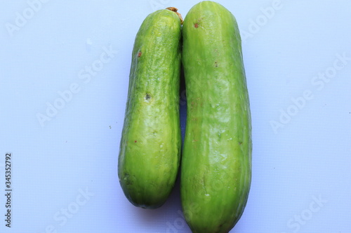 Wallpaper Mural Green Fresh Cucumber isolated on white background Torontodigital.ca