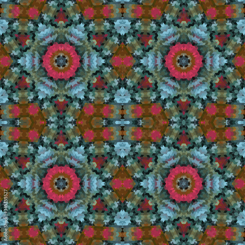 Seamless abstract ornamental kaleidoscope pattern