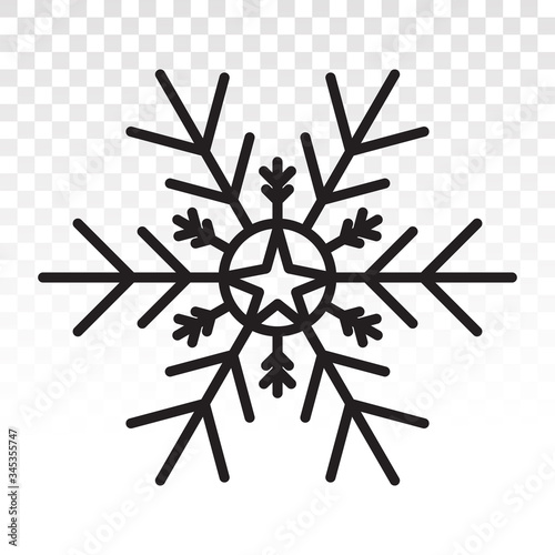 snowflake flat icon on a transparent background