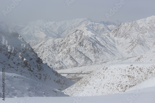 snow covered mountains