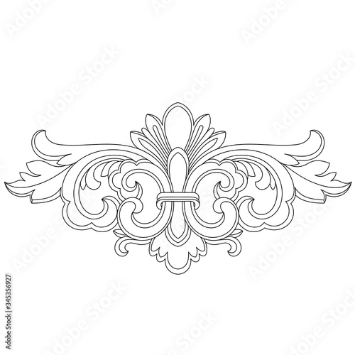Vintage baroque frame scroll ornament engraving border floral retro pattern antique style acanthus foliage swirl decorative design element filigree calligraphy vector