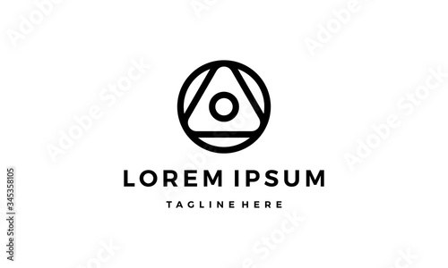 initial O and A or circle with triangle logo design concept