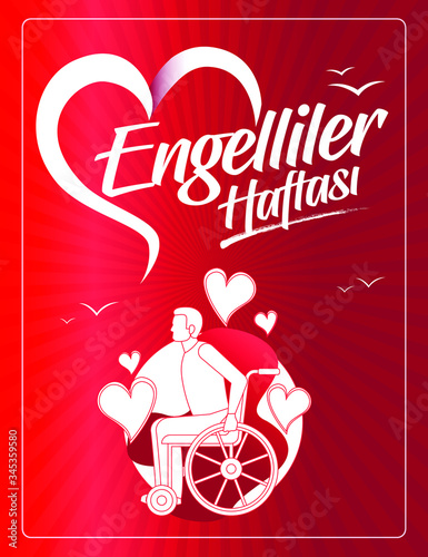 International Day of Persons with Disabilities Greeting Card.  Turkish Translate: Engelliler haftası, Engel Yok, Tebrik Karti.