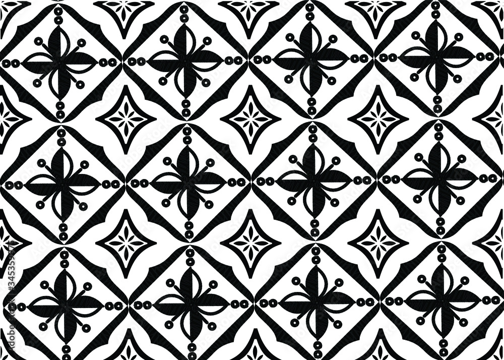 Fototapeta premium Indonesian batik motifs with very distinctive plant patterns,Vector