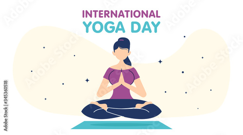 International yoga day flat illustration vector