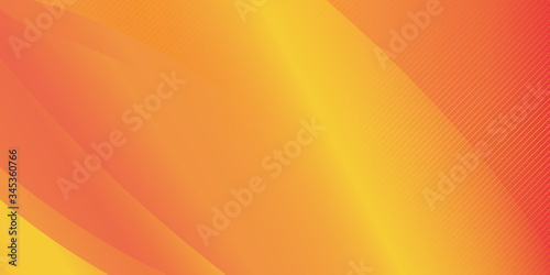 Abstract yellow waves or curved professional business design layout template or corporate banner web design background with halftone effect. Curve flow orange motion illustration.