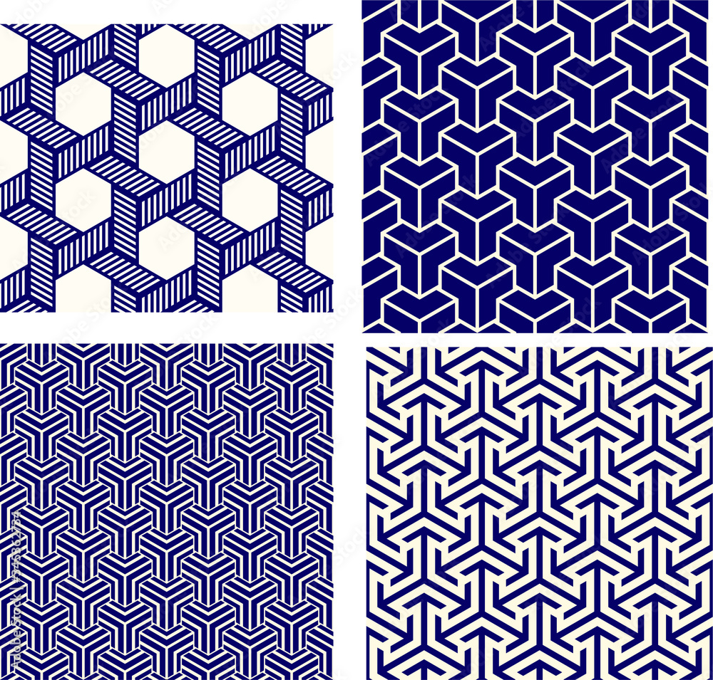 set of abstract geometric seamless pattern set of abstract geometric seamless pattern