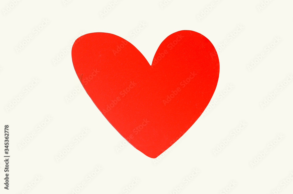 Red paper heart isolated on white background Red paper heart isolated on white background