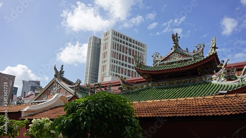colorful chinese temple in singapore