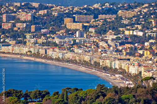City of Nice Promenade des Anglais waterfront aerial view, French riviera