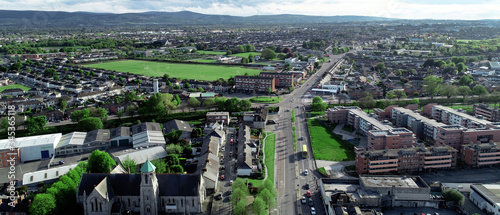 Photography Area view of one of the Dublin neighborhoods, will not fail to attract the green spaces of the city