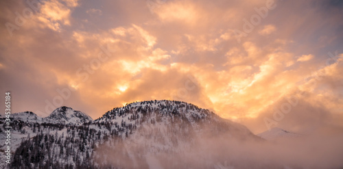 sunset over the mountains