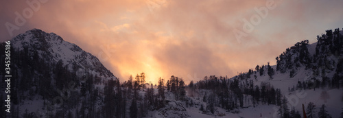 sunset in the mountains
