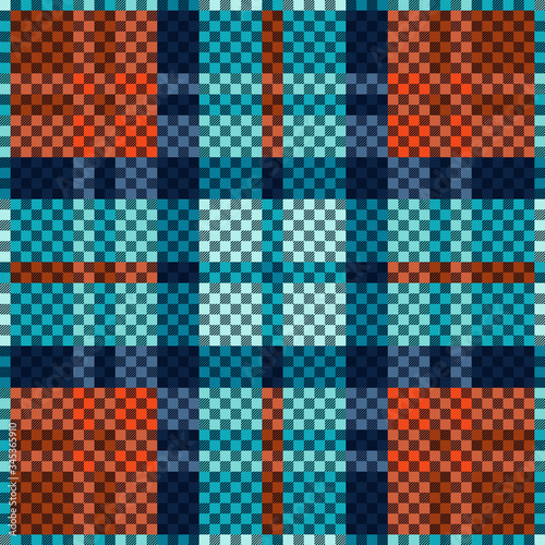 Colorful contrast tartan plaid