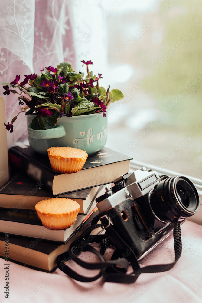 still life with cookies and flowers still life with cookies and flowers