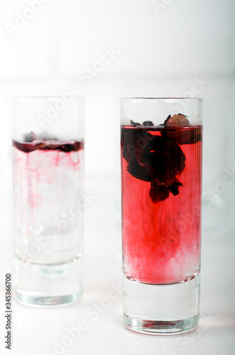 Wallpaper Mural Karkade in a glass glass. Hibiscus. Torontodigital.ca