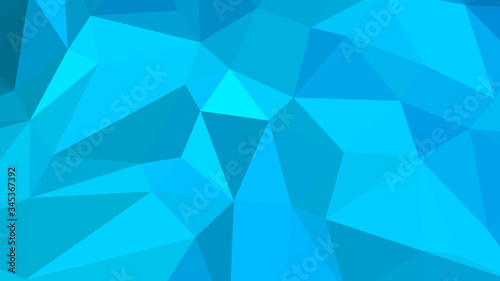 Abstract polygonal background. Geometric Deep Sky Blue vector illustration. Colorful 3D wallpaper.