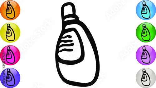 Plastic container, jar and jerrycan. PET PVC bottle for the packaging industry. Ban or limit the use of plastic, ecology concept. Vector illustration EPS 10.