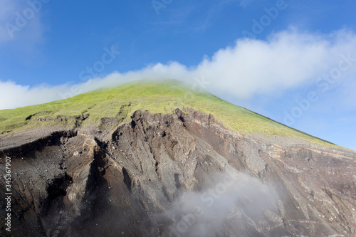 Volcano crater in activity in north sulawesi photo