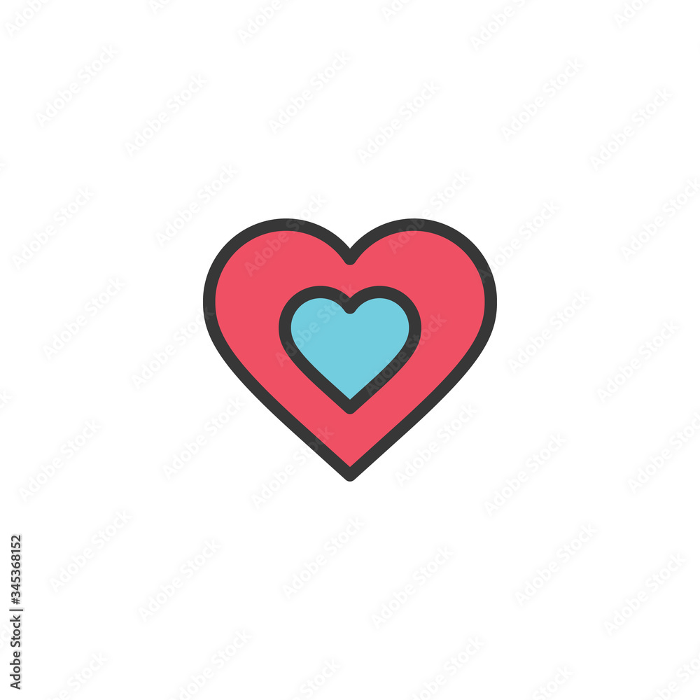 red blue heart love vector illustration