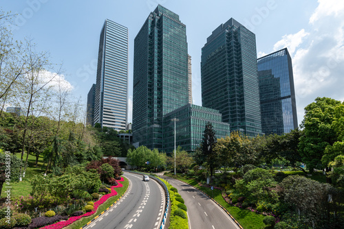 Financial Center Road and office building, Chongqing, China © onlyyouqj
