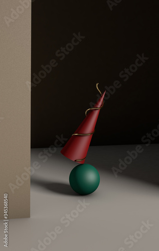 3d rendered abstcract background. Balancing concept