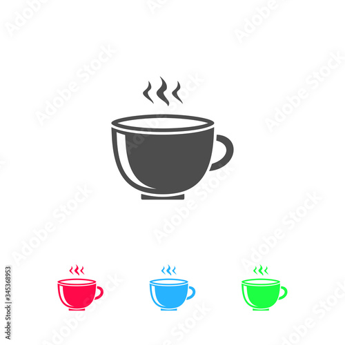 Coffee cup icon flat