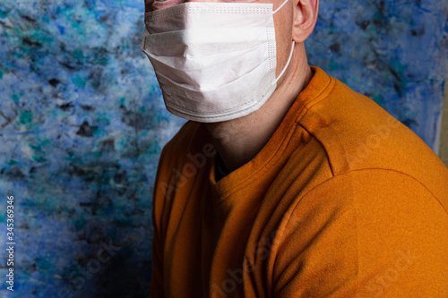 medical mask on the male face