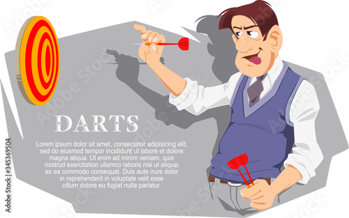 Positive man playing darts.