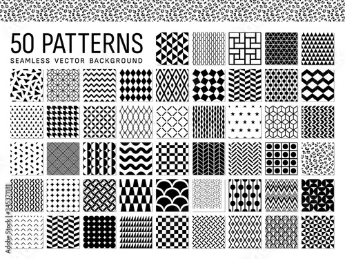 50種類の幾何学模様のシームレスパターン photo