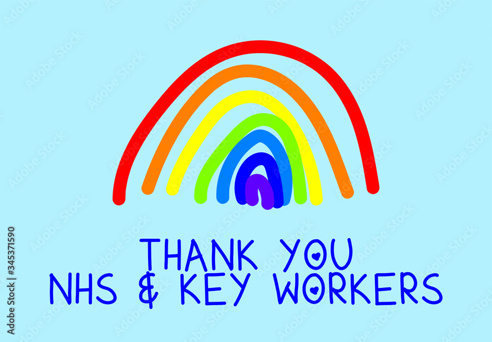 Fototapeta Thank you NHS and key workers rainbow vector