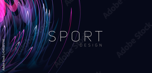 Abstract background of sparkling lights in the dark, dynamic composition for sport poster, chaotic design element