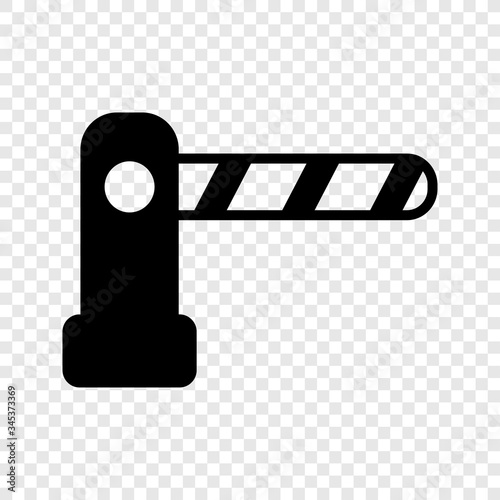 Barrier icon vector on transparent grid