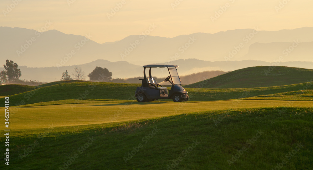 green golf course and electric vehicle green golf course and electric vehicle