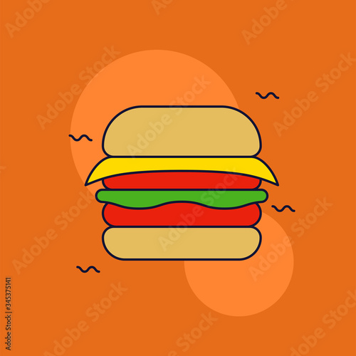 on orange background