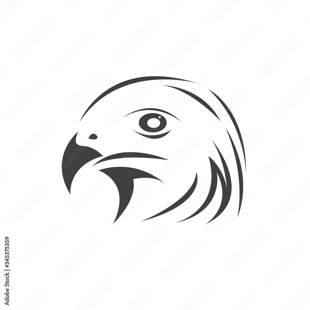 Fototapeta premium Vector Head of an Eagle. Black. Logo. Mascot. illustration. on white background