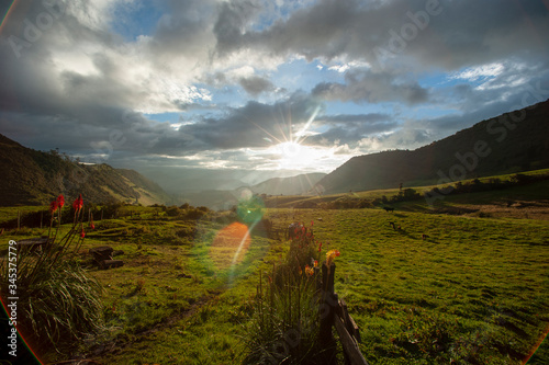 SIERRA LANDSCAPE WITH CLOUDS AND VEGETATION photo