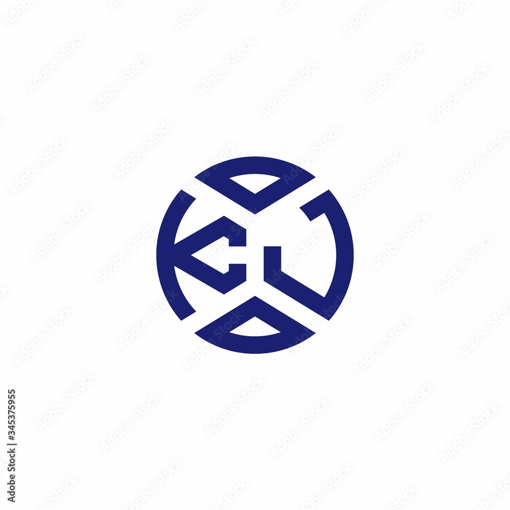KJ monogram logo with abstract shapes in modern style KJ monogram logo with abstract shapes in modern style