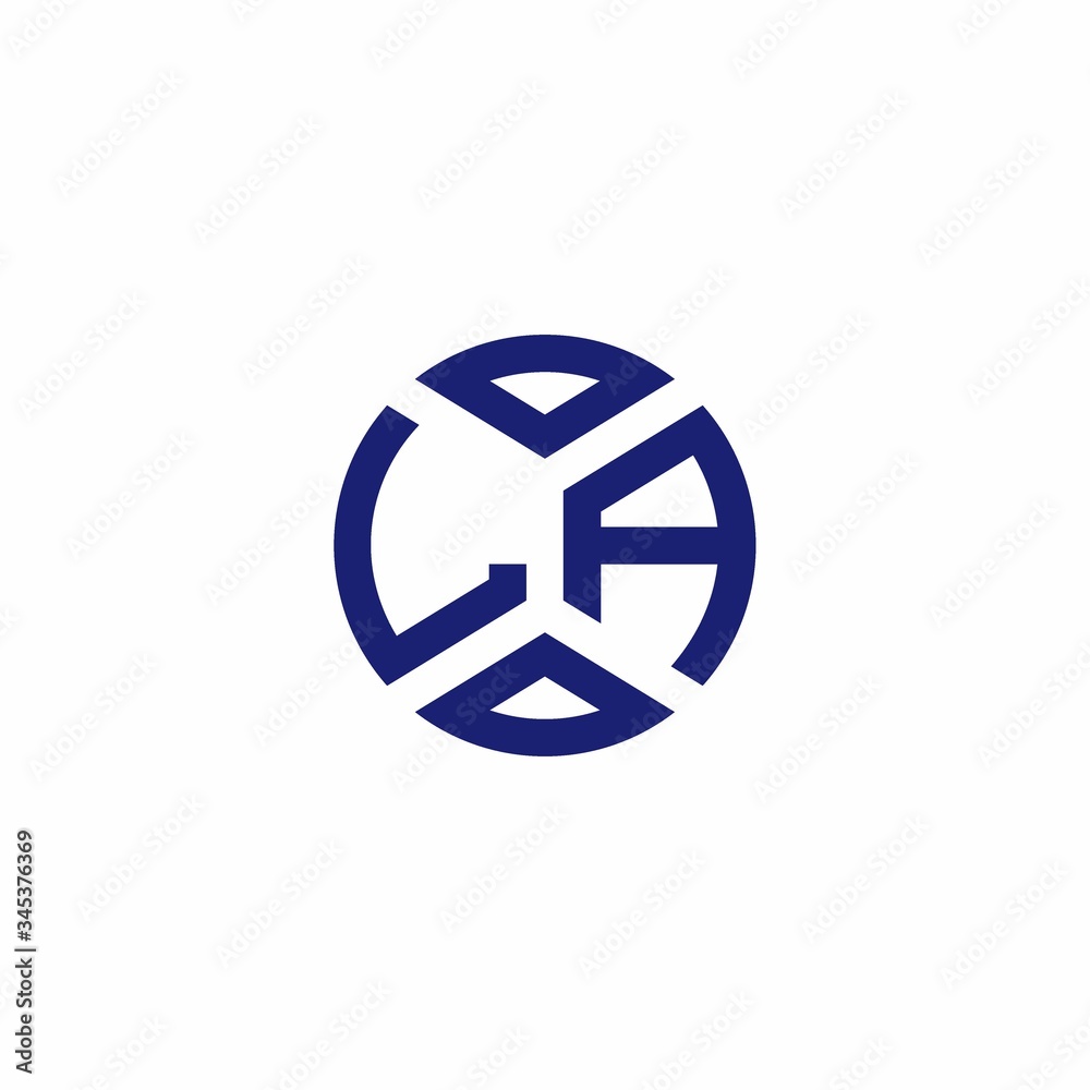 LA monogram logo with abstract shapes in modern style LA monogram logo with abstract shapes in modern style