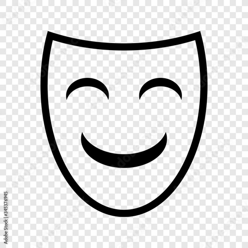 Mask icon vector on transparent grid