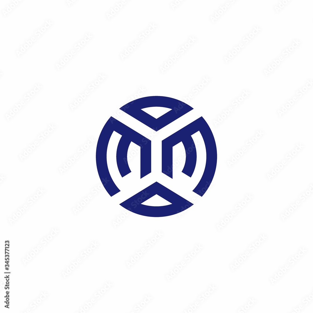 MM monogram logo with abstract shapes in modern style Stock Vector ...