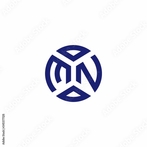MN monogram logo with abstract shapes in modern style
