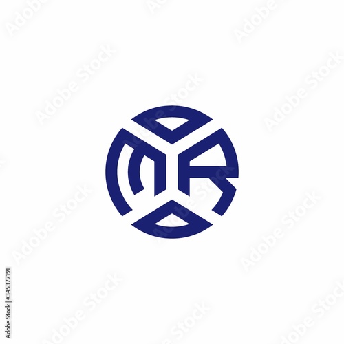 MR monogram logo with abstract shapes in modern style