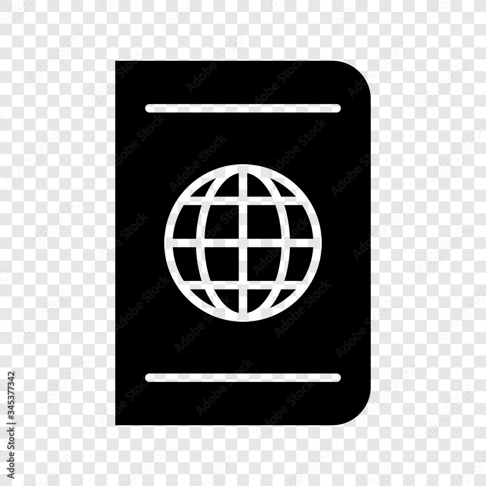 Passport icon on transparent grid Passport icon on transparent grid