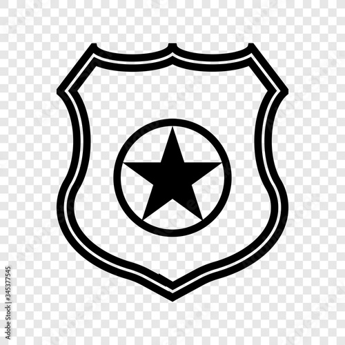 Police badge icon on transparent grid