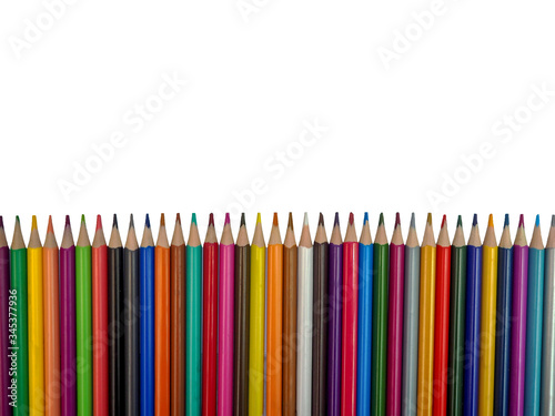 Colored pencils, isolated on the white background.