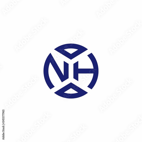 NH monogram logo with abstract shapes in modern style